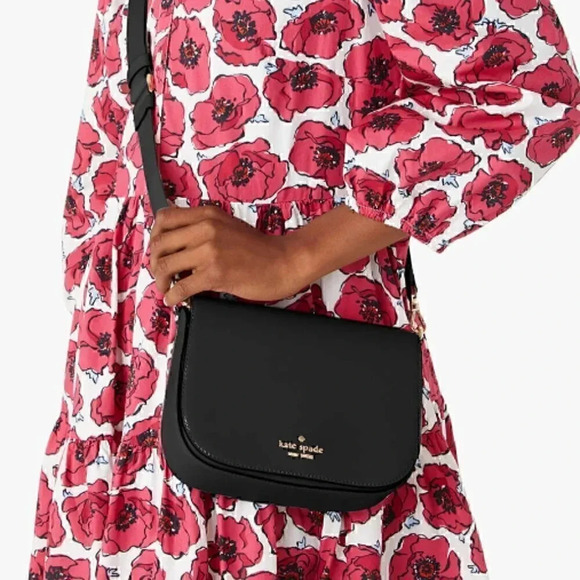 NEW Kate Spade bag crossbody black leather gold-tone hardware NWT - Picture 6 of 12